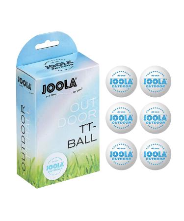 JOOLA Outdoor Table Tennis Balls - 6 Pack of 40mm Regulation Size Ping Pong Balls for Training and Recreational Play - Fun as a Cat Toy - Indoor and Outdoor Compatible- White