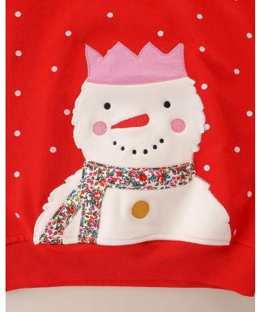 Girls Cotton Sweatshirt for Kids | Long Sleeve Pullover | Age 1-12 Years | Christmas Snowman Design - Buy Online on GoSupps.com
