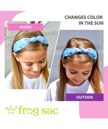 FROG SAC Color Changing Blue Knot Headband for Girls | Butterfly Headbands for Kids | Cute Satin Flower Hair Band | Daisy Headband Hair Accessory - Buy Online on GoSupps.com