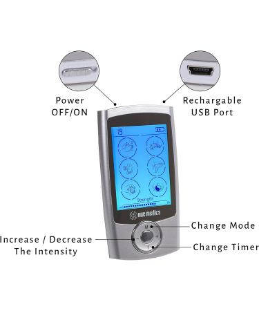 Buy TENS EMS Unit Pro - Rechargeable Muscle Stimulator with 24 Modes & 10 Reusable Pads | Best Portable Mini Massager for Pain Relief - International Shipping - Buy Online on GoSupps.com