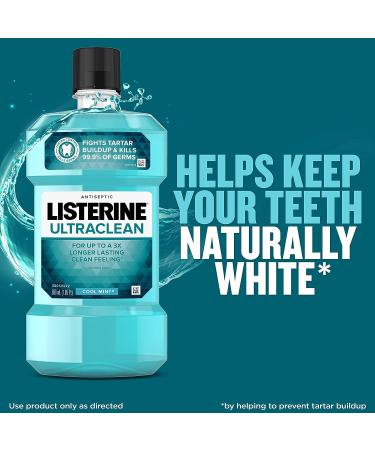 Listerine Ultraclean Oral Care Antiseptic Mouthwash with Everfresh Technology - 1.5 L Cool Mint - ADA-Accepted Tartar Control Oral Rinse for Bad Breath, Gingivitis, Plaque & Tartar - 50.72 Fl Oz - Buy Online on GoSupps.com