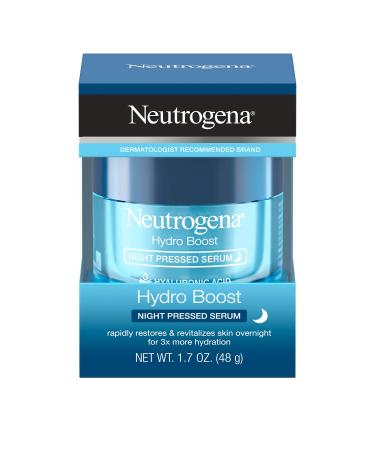 Neutrogena Hydro Boost Purified Hyaluronic Acid Pressed Night Serum Facial Serum with Antioxidants & Hyaluronic Acid Non-Comedogenic 1.7 oz (Pack of 2)
