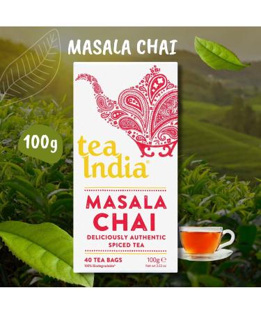Tea India Chai Pick N Mix - Choose From 3 Flavours | Ginger-Chai Masala-Chai and Cardamom-Chai | Authentic Spiced-Tea Pack of 3 (Each 40 Teabags 100g) - Buy Online on GoSupps.com