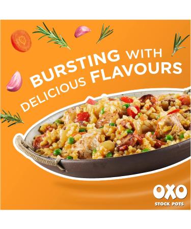 OXO Succulent Chicken Stock Pots - 4 x 20g (80g) - Garlic & Thyme Infused with Real Meat Juices - Buy Online on GoSupps.com