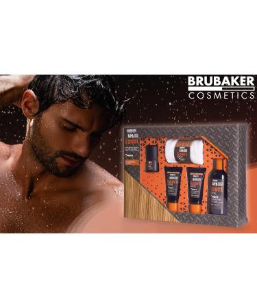 Brubaker Men's Spa Gift Set - 5-Piece Musk Care Set with Shower Gel Deodorant Body Lotion & Washcloths in Premium Gift Box - Buy Online on GoSupps.com