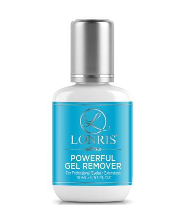 Fast GEL REMOVER for Eyelash Extension Glue LONRIS 15 ml No-Burn / 1-2 minutes - Lash Adhesive Dissolution time/Thick consistency/Blue Color Lash Supplies/no Odor Eyelash Supply