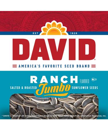 DAVID Roasted & Salted Ranch Jumbo Sunflower Seeds 5.25 oz - Keto Friendly | Pack of 1 - Buy Online on GoSupps.com
