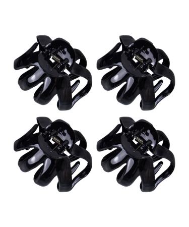 AUEAR, Octopus Clip Jaw Hair Claw Spider Hair Claw Clips Hairpins for Thick Hair (Black, 4 Pcs, 3.15"x2.75") 4 Count (Pack of 1) 3.15" x 2.75"