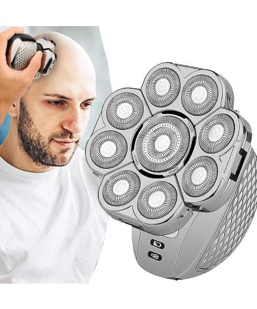 Premium 9D Head Shaver for Men - 6-in-1 Rechargeable Waterproof Bald Head Razor with Floating Replacement Blades - Buy Online on GoSupps.com