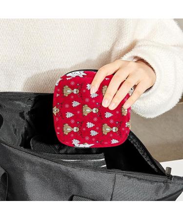 Christmas Deer Menstrual Cup Pouch - Multi-colored Period Bag for Women and Teen Girls - Buy Online on GoSupps.com