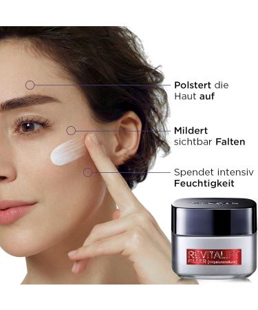 L'Or al Paris Hyaluron Daily Cream - Anti-Aging Face Care with Hyaluronic Acid | Revitalift Filler 50ml - Intense Hydration & Anti-Wrinkle Effect - Buy Online on GoSupps.com