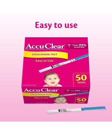 Accu-Clear Ovulation Test Strips Predictor Kit - 99% Accurate LH 50 Count Tests - Buy Online on GoSupps.com