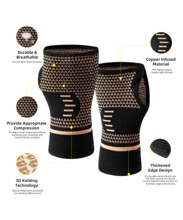 Waxden Copper Wrist Compression Sleeves 1 Pair for Carpal Tunnels Arthritis Pain Relief Wrist Bandage with Thumb Loop for Deman and Men M Medium - Buy Online on GoSupps.com