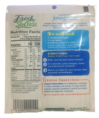 Concord Orange Smoothie Mix 2oz Packets (Pack of 18) - Delicious and Convenient - Buy Online on GoSupps.com