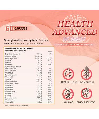 Multivitamin Complex for Women | Calcium Magnesium Iron Vitamins A C E B12 D3 B9 B6 | Essential Vitamins & Minerals | Energy & Immunity | 60 Caps - Buy Online on GoSupps.com