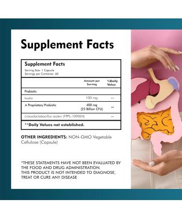 MEIBOTAN Lactobacillus Reuteri 25 Billion CFU for Women & Men - L Reuteri w/Probiotic Dairy Free - Promotes Immunes & Gut Health - 60 Veggie Capsules - Buy Online on GoSupps.com