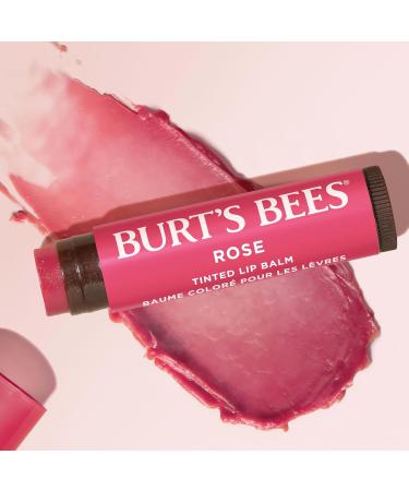 Burt's Bees Lip Tint Balm for Valentine's Day with Long Lasting 2 in 1 Duo Tinted Balm Formula Color Infused with Hydrating Shea Butter for a Natural Looking Buildable Finish Rose (1-Pack) - Buy Online on GoSupps.com