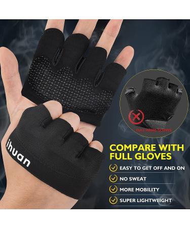 iHuan Weight Lifting Gloves - Callus Spot Protection for Men & Women | Ideal for Weightlifting, Exercise, Training, Fitness - Black (Small) - Buy Online on GoSupps.com