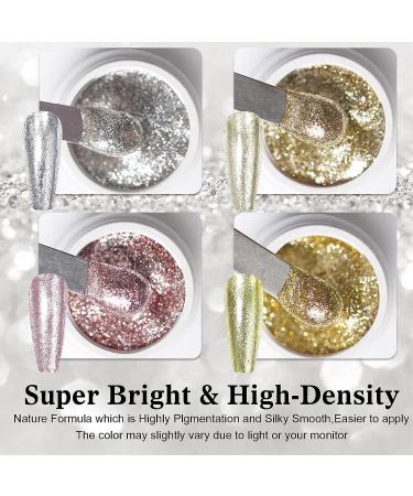 VERONNI Glitter Gel Nail Polish Set - Chrome Platinum Sparkly Colors for Home DIY Manicure - Buy Online on GoSupps.com