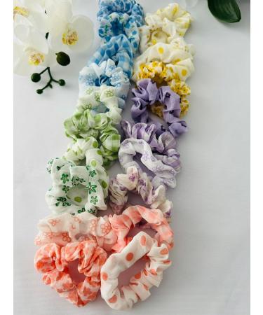 Generic Floral Hair Scrunchies 20 Pieces for Girls Woman Multicolour Ponytail Elastics Hair Bands Hair Ties Hair Holders Hair Bobbles Scrunchie Hair Wrap. - Buy Online on GoSupps.com