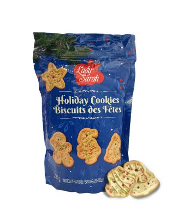 Lady Sarah Holiday Cookies Festive Shaped Biscuits with Colorful Sprinkles 263g - Perfect for Christmas & Holiday Celebrations