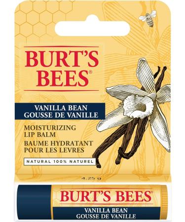 Burt's Bees Vanilla Bean Lip Balm 4.25g - Beeswax & Vitamin E, 100% Natural (Pack of 1) - Buy Online on GoSupps.com
