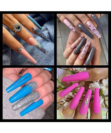 Long Coffin Nail Tips - 300pcs XXL C Curve Clear Acrylic Half Cover False Nails - INFELING with Case, 10 Sizes for Salons & Home - Buy Online on GoSupps.com