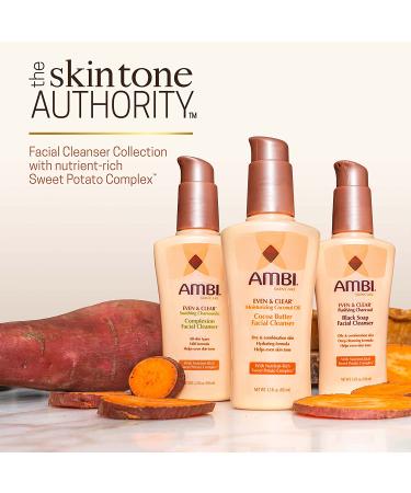 Ambi Even & Clear Cocoa Butter Facial Cleanser | Sweet Potato Complex | Hydrating Formula | Even Skin Tone | 3.5 oz - Buy Online on GoSupps.com