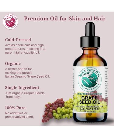 Bella Terra Oils Pure Grape Seed Oil - Antioxidant-Rich Lightweight 1 Gallon for Radiant Skin & Frizz-Free Hair (Pack of 10 - 12.8 Fl Oz) - International Shipping Available - Buy Online on GoSupps.com