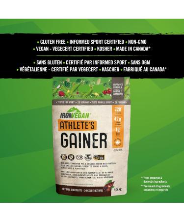 Iron Vegan Athlete's Gainer Chocolate 10 lbs - Plant Based Protein Supplement - Buy Online on GoSupps.com
