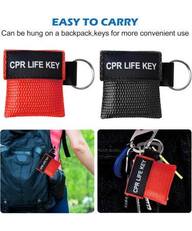 20-Piece CPR Ventilation Mask Set | Key Trailer Breathe Barrier Face Shield for First Aid & AED Training (10 Black 10 Red) - International Shipping - Buy Online on GoSupps.com