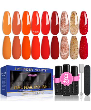 Lavender Violets Red Glittery Gel Nail Polish 9 Colours New Year Gift Free Shell Cat Eye Magnet Sequins Gold Nail Art UV LED Soak Off With Base Coat Matte n No Wipe Top Coat Nail File C682 The Golden Danube River-682