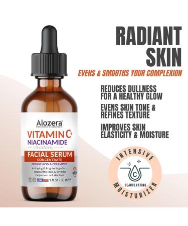 Alozera Retinol + Collagen Firming Body Lotion (2-Pack) with Vitamin C Serum with Niacinamide & Ferulic Acid Firming Hydrating & Radiance-Enhancing Skincare Set for Face Neck & Body Fragrance-Fre - Buy Online on GoSupps.com