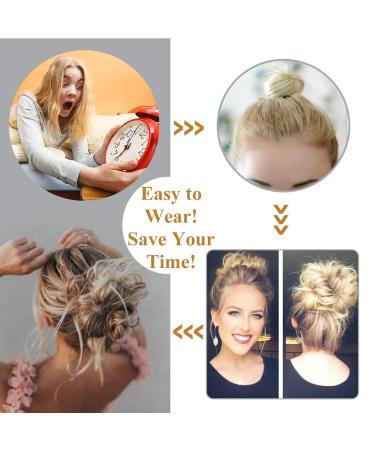 80g Large Hair Tie Extensions for Messy Bun Updos - Voluminous Real Hair Look in Ash Blonde - Buy Online on GoSupps.com