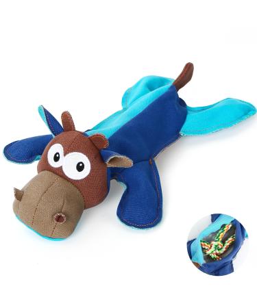 Iokheira dog toys tug-of-tug-up dog toys squeaking with wrinkle paper filled dog play stuff for large medium and small dogs blue-brown beef - Buy Online on GoSupps.com