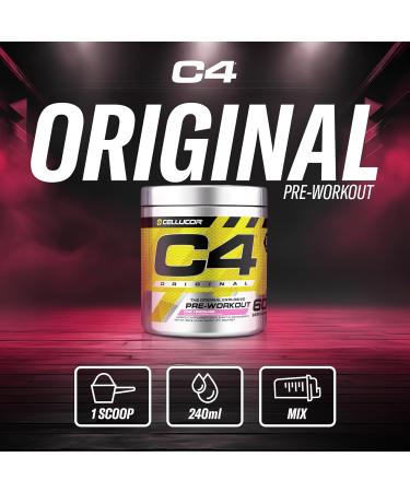 Cellucor C4 Original Pre Workout Powder - Sugar Free Preworkout Energy for Men & Women - 150mg Caffeine Beta Alanine Creatine - Pink Lemonade 60 Servings Workout Powder Pink Lemonade 60 Servings (Pack of 1) - Buy Online on GoSupps.com