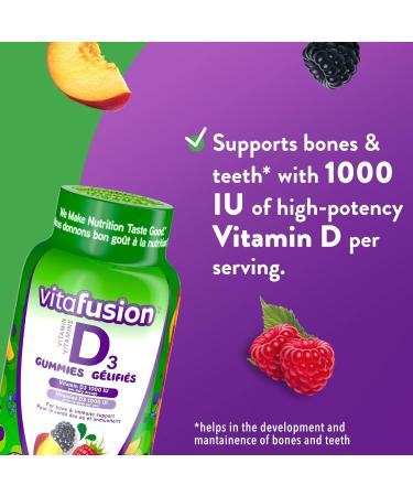 Vitafusion Sleepwell Plus Adult Vitamin Gummies 10mg Melatonin Per Daily Dose & D3 Adult Vitamin Gummies 1000 IU Vitamin D3 Daily Dose Supports Bones & Teeth* 150 Count - Buy Online on GoSupps.com