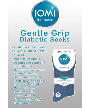 IOMI 6 Pack Men's Non-Binding Diabetic Socks 7-12 Black - Extra Wide Top, Thin & Comfortable - Buy Online on GoSupps.com