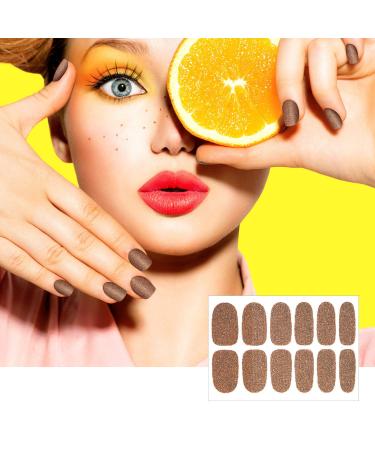 Maitys 16 Sheets Glitter Nail Wraps - Self-Adhesive Nail Polish Strips with 2 Nail Files for DIY Manicure - Retro Color - Buy Online on GoSupps.com