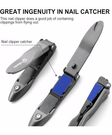 Heavy Duty Nail Clippers with Catcher | Self-Collecting Fingernail & Toenail Clippers for Men & Women | 18-Month Warranty - Buy Online on GoSupps.com