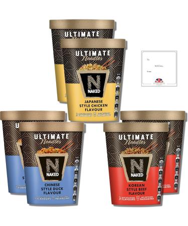 Ultimate Naked Noodles Multipack - 2 each Japanese Style Chicken 90g Chinese Style Duck 90g and Korean Style Beef 90g bundled By The Great British Kitchen | Pot Noodles | Instant Noodles - Buy Online on GoSupps.com