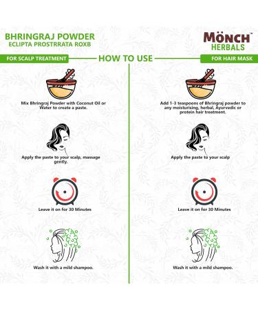 100% Pure Bhringraj Powder - Ayurvedic Hair Mask for Hair Growth Nourishment & Repair | 227g - Natural Solution for Hair Loss & Damage - Buy Online on GoSupps.com