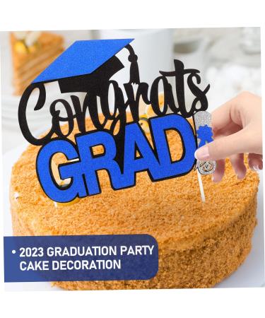 Artibetter 4pcs Graduation Row Cupcake Food Decorations Graduation Cupcake Toppers 2023 Appetizer Picks for Graduation Party 2023 Graduation Party Supplies Dessert Picks Make up Paper Blue 17X13.5CM - Buy Online on GoSupps.com