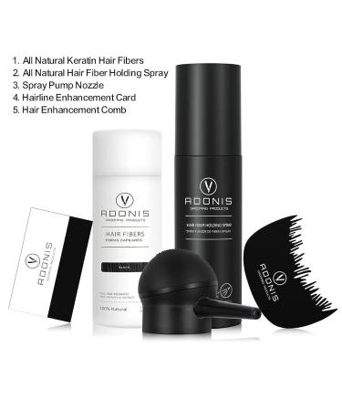 Buy COMPLETE SET 5-in-1 ADONIS Hair Fiber Kit - All Natural Keratin Hair Fibers for Thinning Hair | Fast International Shipping - Buy Online on GoSupps.com