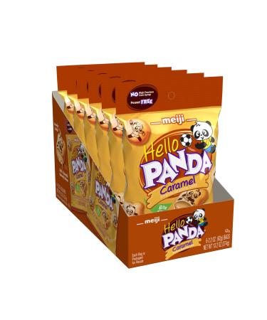 Meiji Hello Panda Cookies caramel cr me garnie 62 4 g lot de 6 Biscuits de la taille d'une bouch e avec des sports de panda amusants