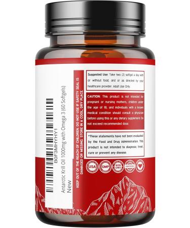 Antarctic Krill Oil Supplement (2000mg Per Serving 60 Softgels) Krill Oil Omega 3 Supplements with EPA DHA & Astaxanthin - Premium Phospholipid for Adults - Third Party Tested Non-GMO & USA Made - Buy Online on GoSupps.com