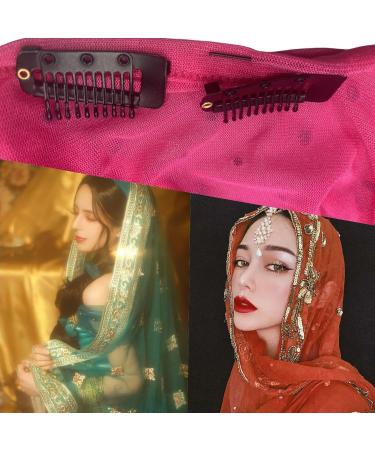 10-Tooth Stainless Steel Hair Extension Clip Chunni Dupatta Clips With Safety Pin Duppatta Hack Hijab Tikka Setting Grip Clips - Buy Online on GoSupps.com