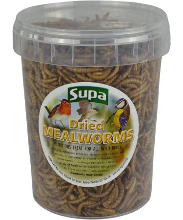 Supa Dried Mealworms for Wild Birds 1 Litre Bucket | High Energy Protein Rich Treat For Garden Birds | Attract More Birds To Your Garden | Quality Wild Bird Food Mealworm 1 l (Pack of 1) - Buy Online on GoSupps.com