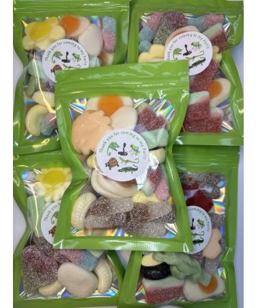 Green Reptiles Birthday Gummy Jelly Sweet Pouch Party Bag Kids Pick n Mix x 6 approx 100g - Buy Online on GoSupps.com