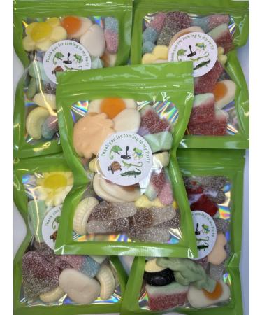 Green Reptiles Birthday Gummy Jelly Sweet Pouch Party Bag Kids Pick n Mix x 1 approx 100g